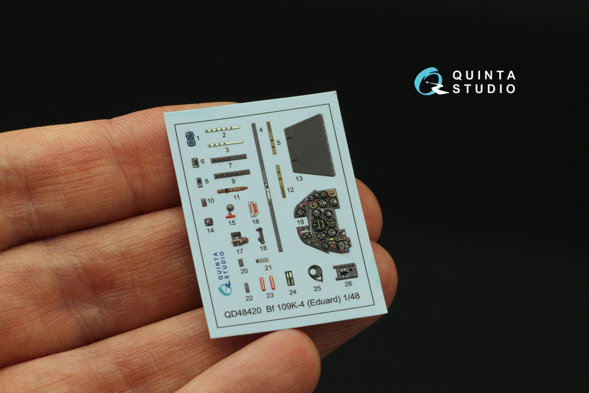 Quinta Studio QD48420 Bf 109K-4 3D-Printed &amp;amp; coloured Interior on decal paper (Eduard) 1/48 – zdjęcie 3