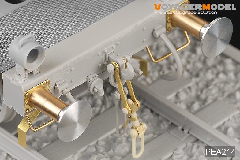 Maquette Voyager PEA214 Wagons de chemin de fer allemands de la Seconde Guerre mondiale, tampons et crochets de remorquage fonctionnels (pour tous) 1/35 – image 2