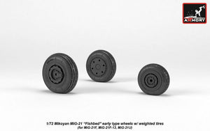 Armory Models AW72048 Mikoyan MiG-21 Fishbed wheels w/ weighted tires, early 1/72 – immagine 5