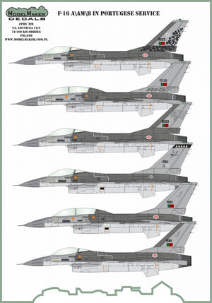 ModelMaker Decals D48136 F-16A/AM/B/BM in Portuquese service - generic set 1/48