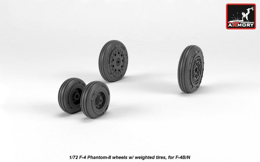 Armory Models AW72328 F-4 Phantom-II wheels w/ weighted tires, early 1/72 – immagine 4