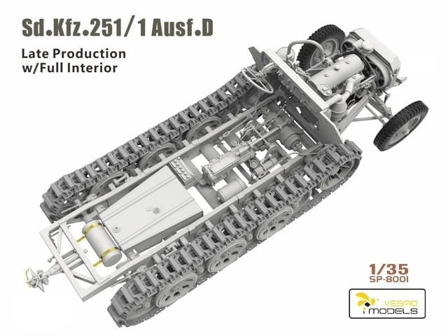 Vespid Models SP-8001 Sd.kfz.251/1 Ausf.D Late Production w/ Full Interior 1/35
