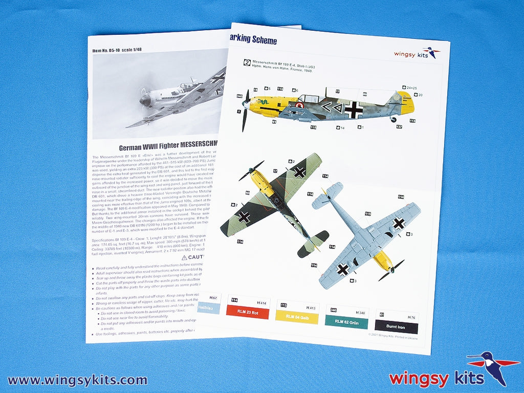 Wingsy Kits D5-10 German WWII Fighter MESSERSCHMITT Bf 109 E-4 1/48 – image 11