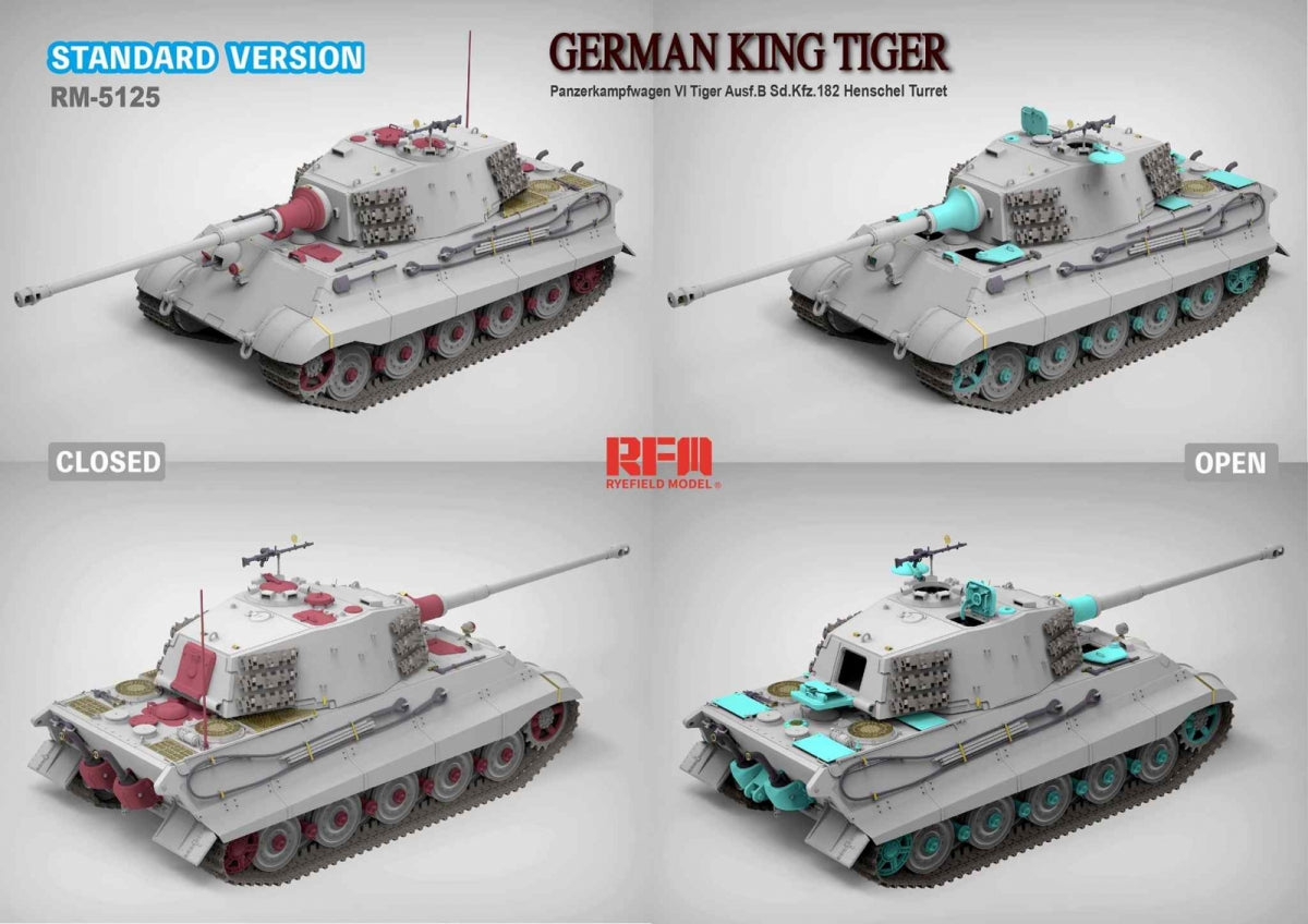 Rye Field Model 5125 German King Tiger Ausf.B Sd.Kfz.182 Henschel Turret 1/35 – Bild 2
