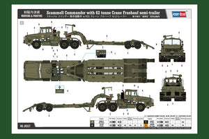 Hobby Boss 85527 Scammell Commander with 62 tonne Crane Fruehauf semi-trailer 1/35 – immagine 6