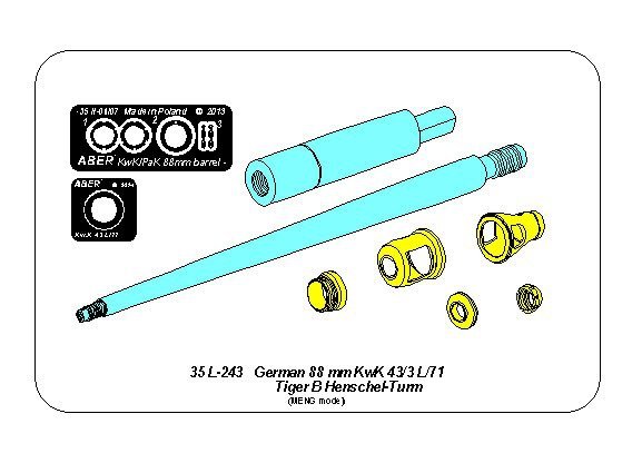 Canon Aber 35L-243 pour canon allemand de 8,8 cm Kw.K 43 (L/71) utilisé sur Tiger B Henschel-Turm (1/35) – image 10