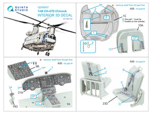 Quinta Studio QD48507 CH-47D 3D-Printed coloured Interior on decal paper (Italeri) 1/48 – Bild 13