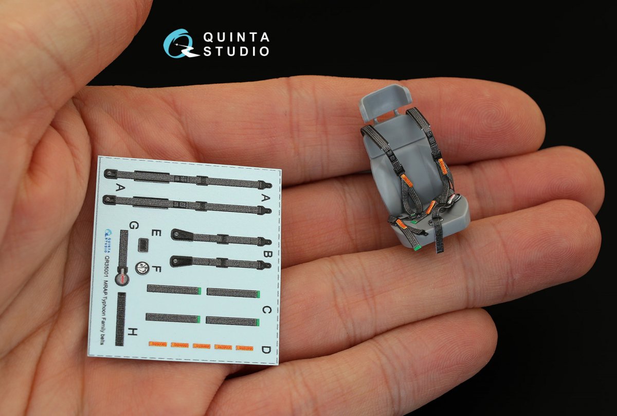Quinta Studio QR35001 MRAP Typhoon Family belts for 1 seat, 3D-Printed &amp;amp; coloured on decal paper (for all kits) 1/35 – Bild 3