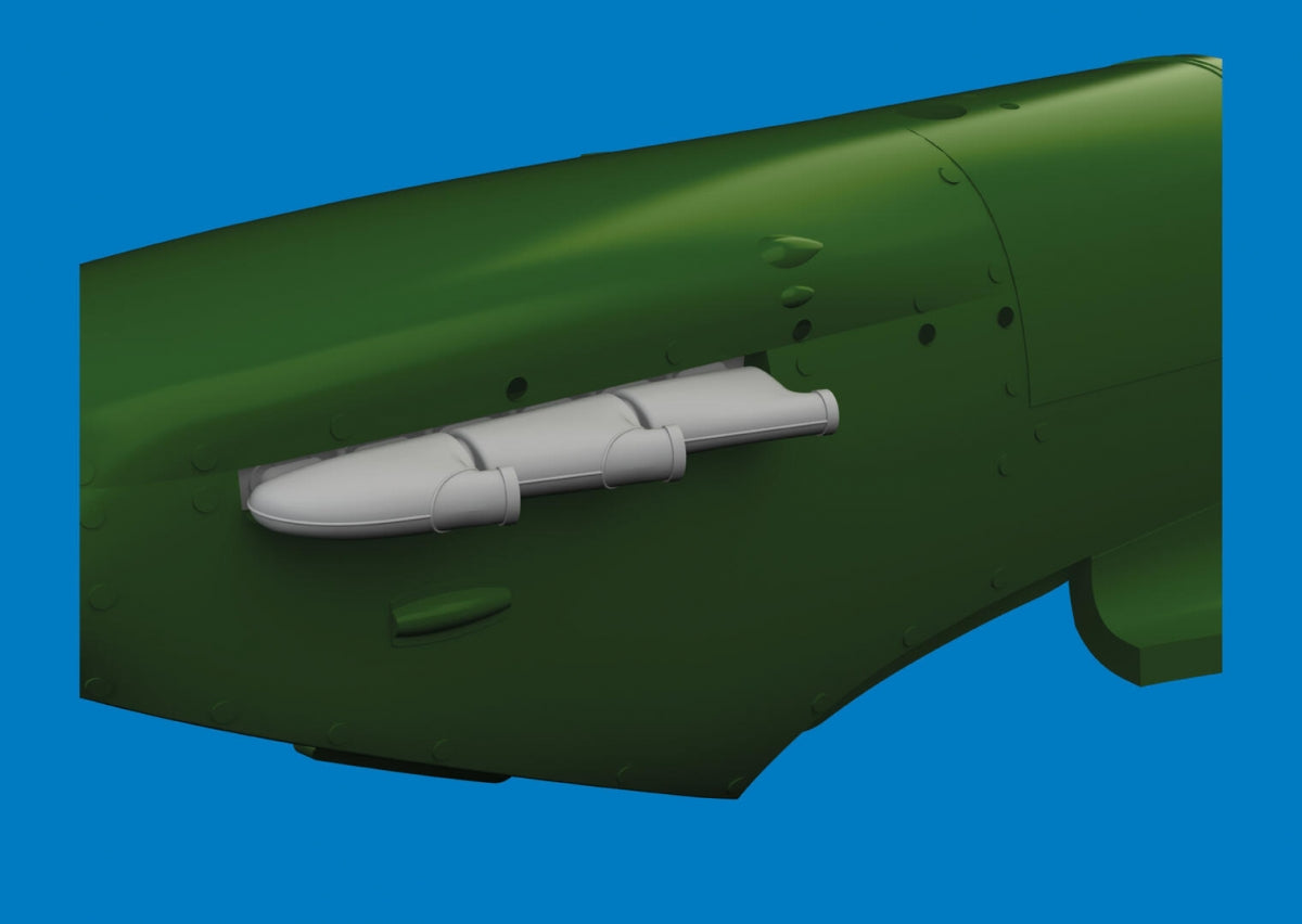 Eduard 672441 Spitfire Mk.V three-stacks exhaust rounded PRINT for EDUARD 1/72