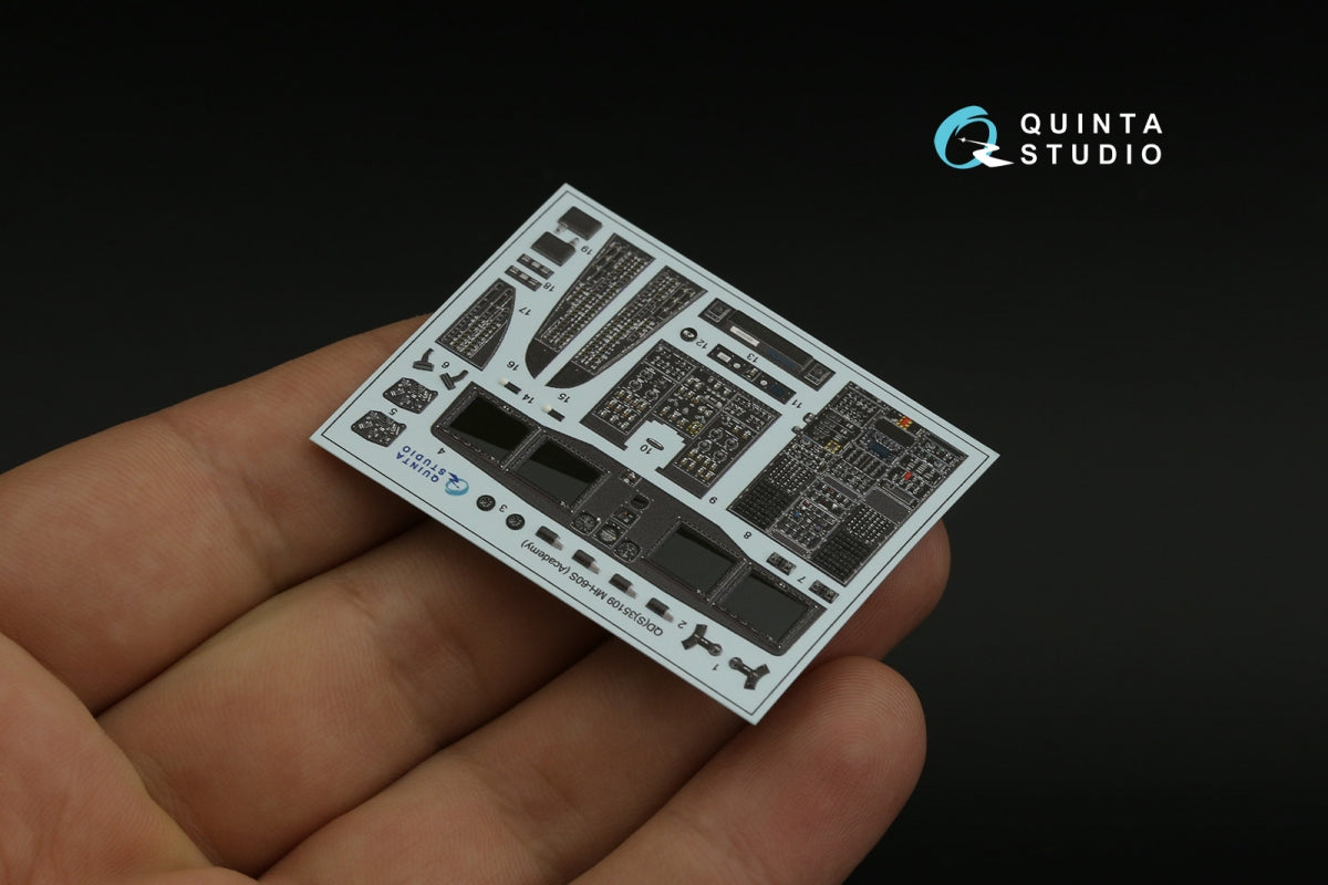 Intérieur imprimé en 3D et coloré sur papier décalcomanie Quinta Studio QD35109 MH-60S (Academy) 1/35 – image 9