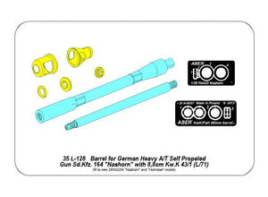 Aber 35L-128 Barrel for German A/T Self Propeled Gun Nashorn with 8,8cm Pak 43/1 L/71 1/35 – imagen 9