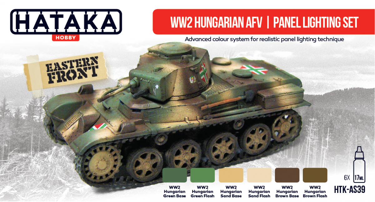 Hataka HTK-AS39 WW2 Kit d&amp;#39;éclairage de panneau AFV hongrois (6x17ml)