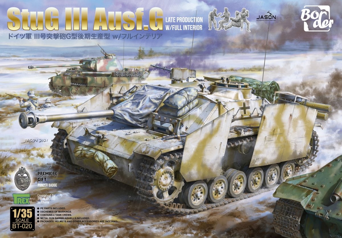 Maquette Border BT-020 StuG III Ausf. G, version tardive avec intérieur, échelle 1/35