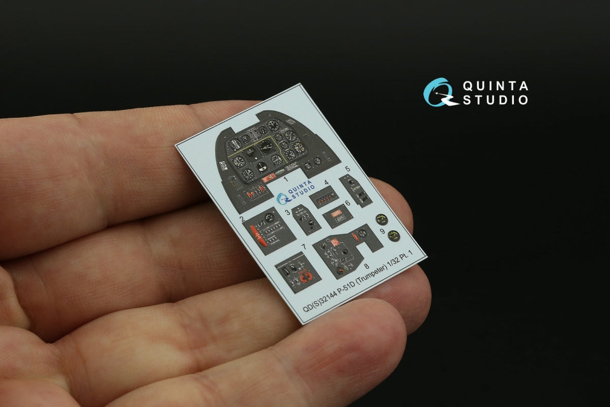 Quinta Studio QD32144 P-51D Mustang 3D-Printed &amp;amp; coloured Interior on decal paper (Trumpeter) 1/32 – imagen 7