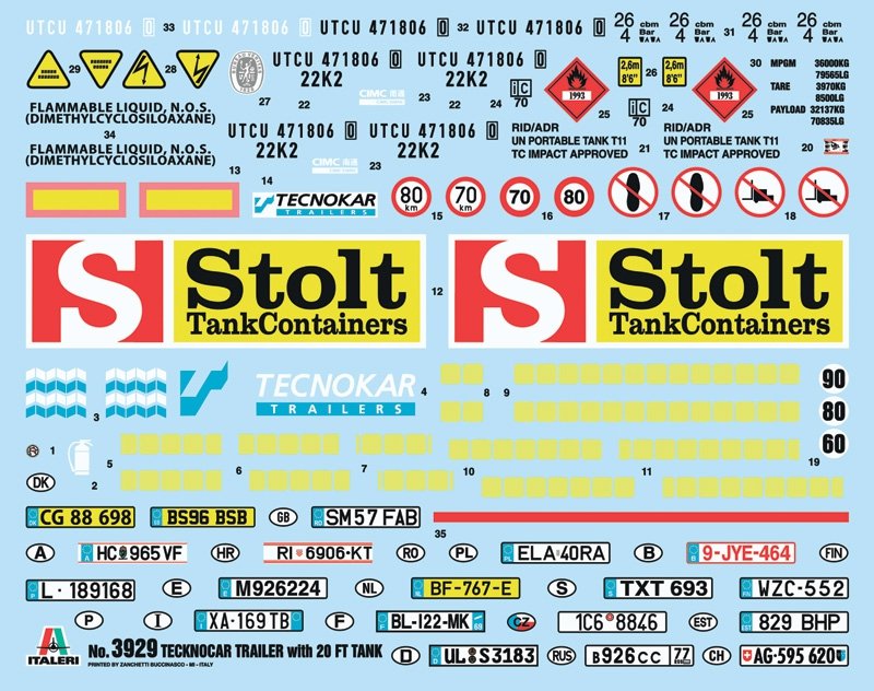 Italeri 3929 TECNOKAR TRAILER WITH 20 TANK 1/24 – zdjęcie 2