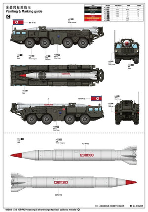 Trumpeter 01058 DPRK Hwasong 5 short-range tactical ballistic missile 1/35 – zdjęcie 3