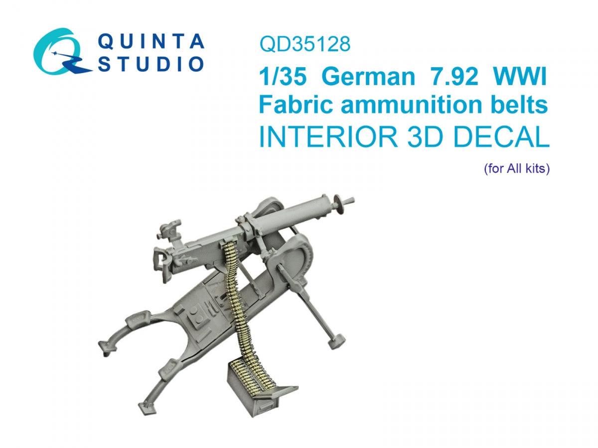 Quinta Studio QD35128 Bandes de munitions en tissu allemandes de calibre 7,92 (Tous les kits) 1/35