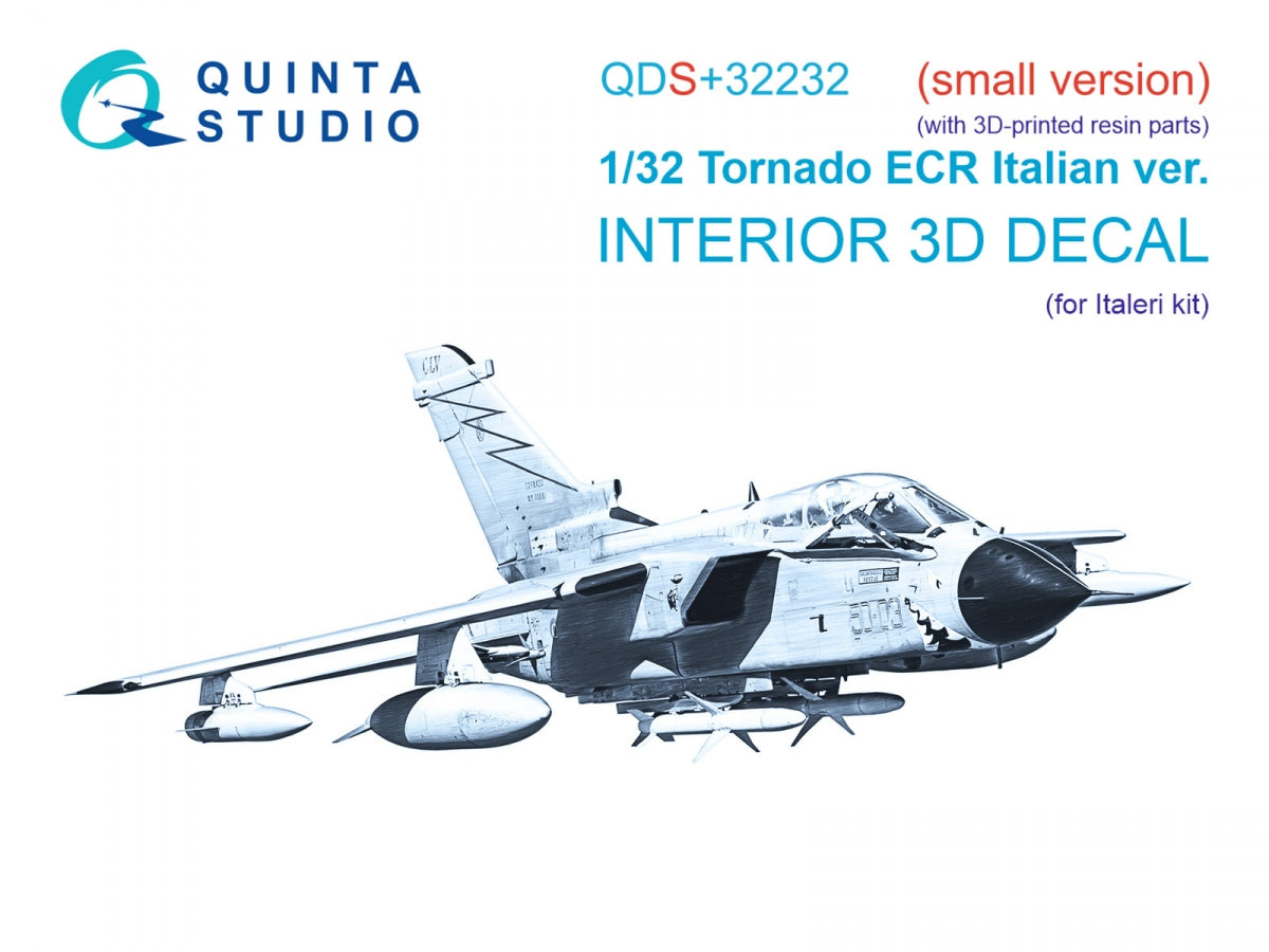 Quinta Studio QDS+32232 Tornado ECR Intérieur italien imprimé en 3D et coloré sur papier décalcomanie (Italeri) (Petite version) (avec pièces en résine imprimées en 3D) 1/32