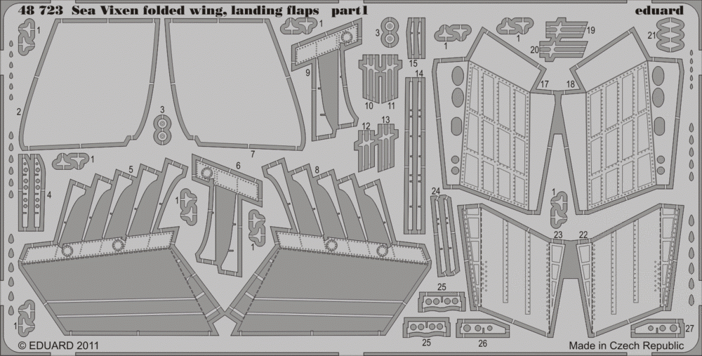Eduard 48723 Sea Vixen folded wings, landing flaps 1/48 Airfix – zdjęcie 2