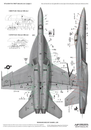 HobbyDecal ST72028V2 F/A-18E/F Stencils ver 2 1/72 – imagen 3