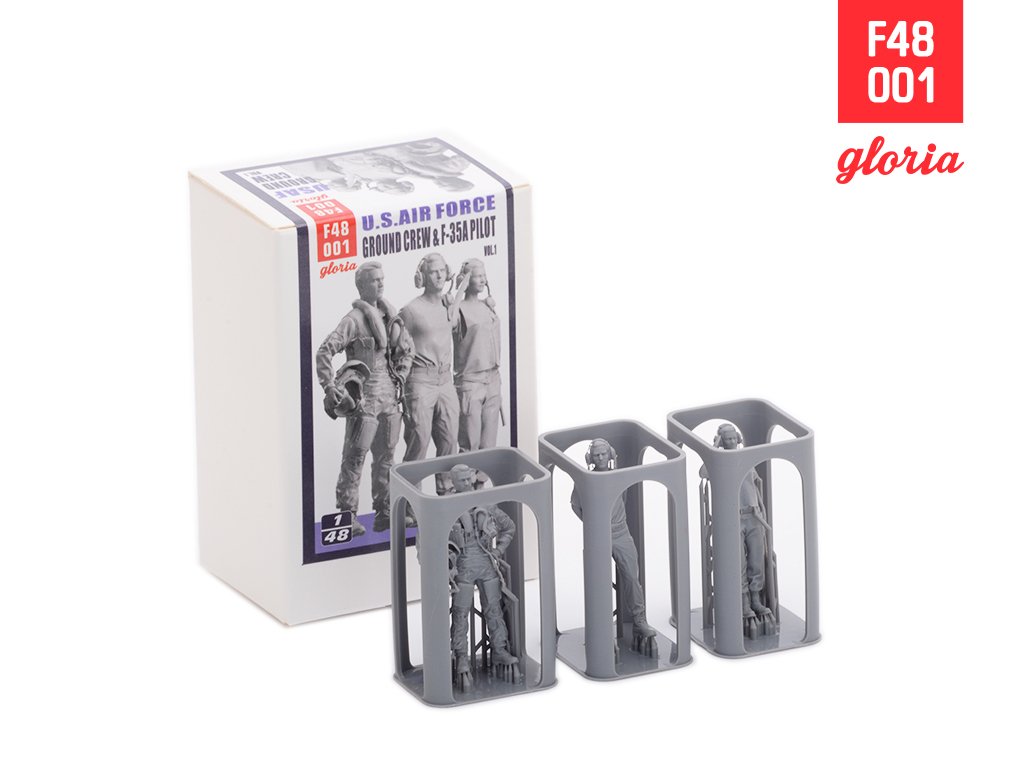 Gloria F48001 Ground Crew US Air Force vol.1 3D Printed Figures x 3 1/48 – Bild 3