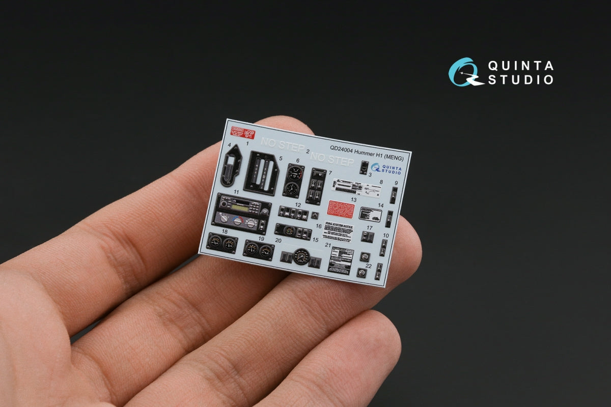Quinta Studio QD24004 Hummer H1 3D-Printed &amp;amp; colored Interior on decal paper (MENG) 1/24 – image 4