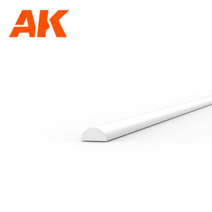 AK Interactive AK6551 HALF CANE 1.00 X 350MM – STYRENE HALF CANE – (5 UNITS) – imagen 2