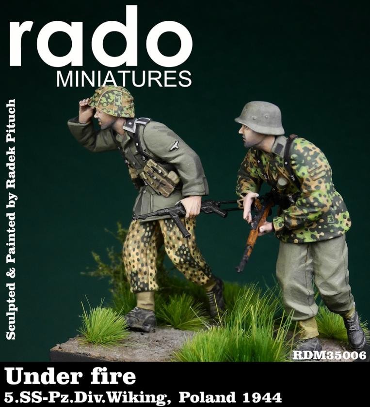 RADO Miniatures RDM35006 Sous le feu ennemi, 5.SS-Pz.Div.Wiking, Pologne 1944 (deux figurines), échelle 1/35