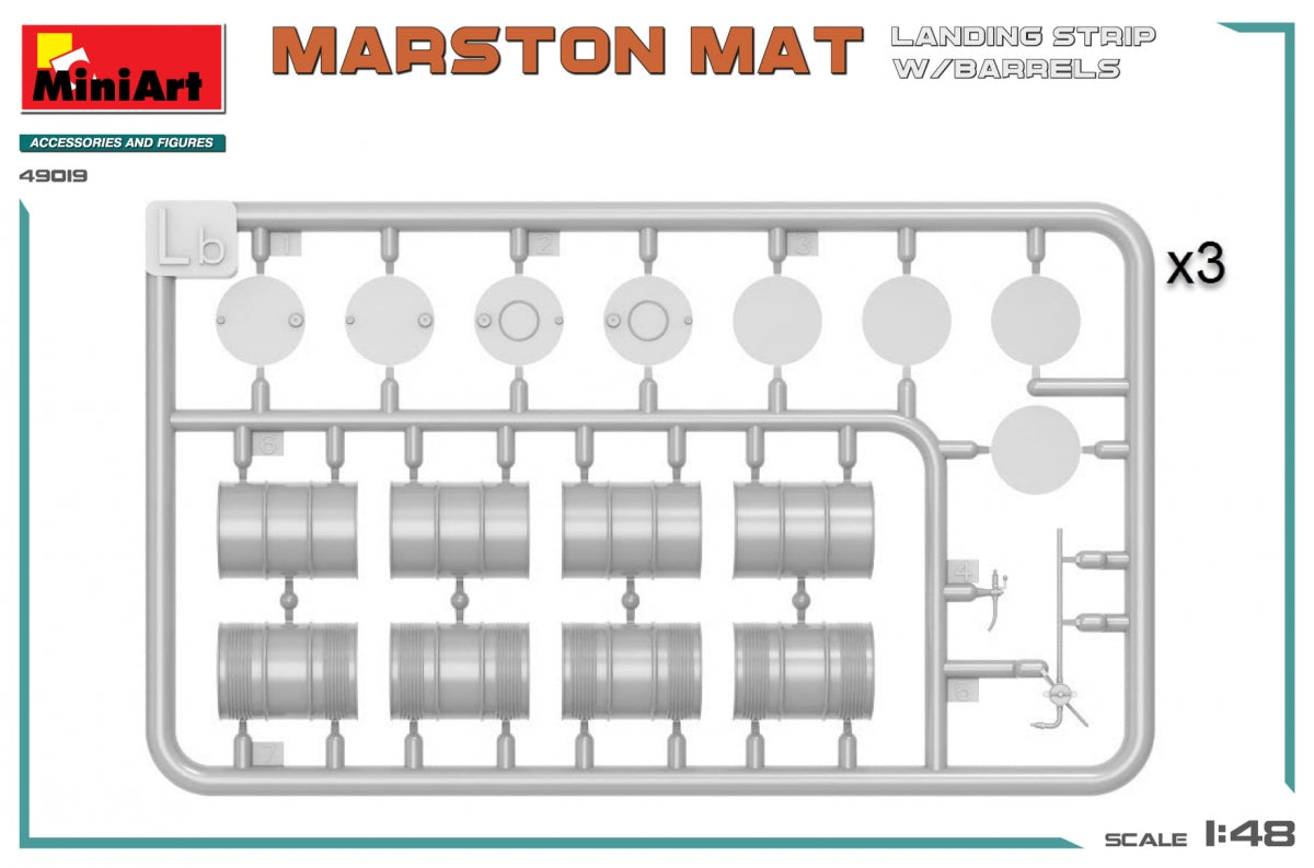 MiniArt 49019 MARSTON MAT LANDING STRIP w/BARRELS 1/48 – zdjęcie 3