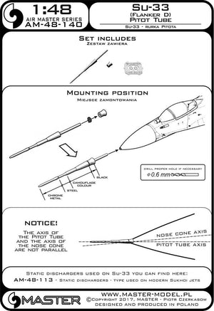 Master AM-48-140 Su-33 (Flanker D) Pitot tube 1/48 – immagine 4