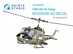 Quinta Studio QD48286 UH-1C 3D-Printed &amp;amp; coloured Interior on decal paper (HobbyBoss) 1/48