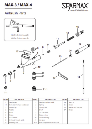 Sparmax MAX-4 Airbrush - Nozzle 0.4 mm – image 2
