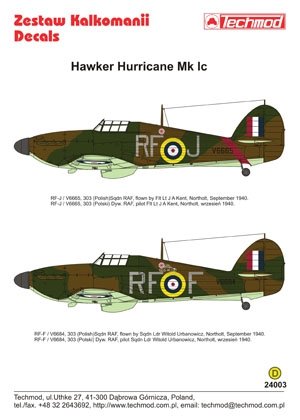 Techmod 24003 - Hawker Hurricane Mk I 1/24 – immagine 2
