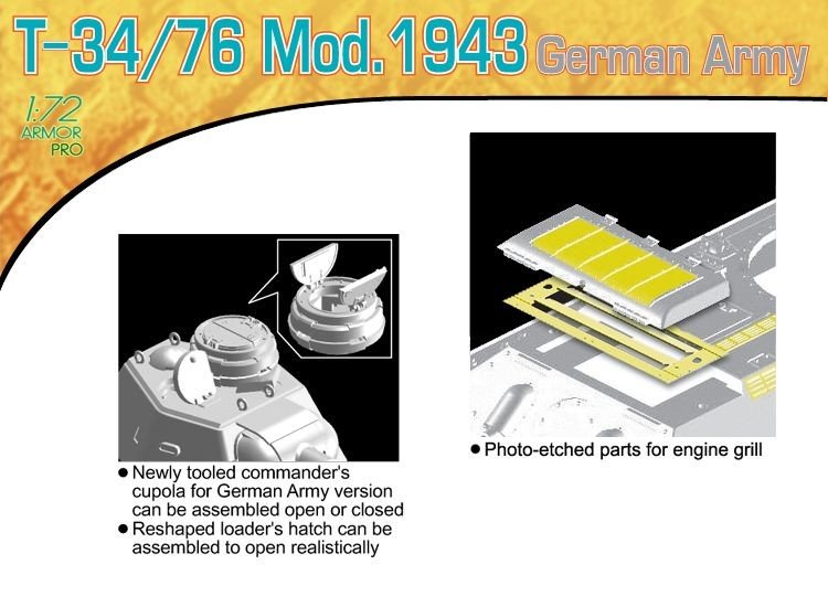 Dragon 7268 T-34/76 Mod.1943 German Army 1/72 – Bild 5