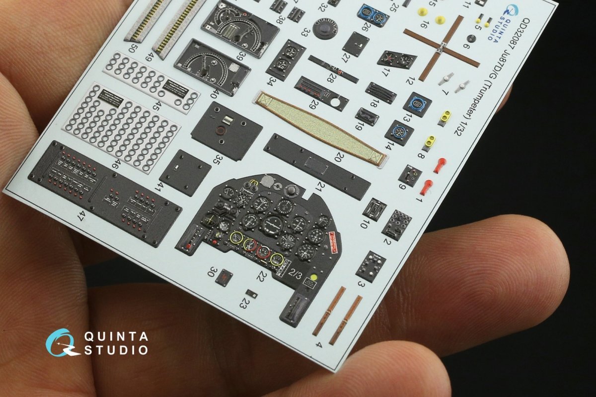 Quinta Studio QD32087 Ju87 D/G 3D-Printed &amp;amp; colored Interior on decal paper (Trumpeter) 1/32 – image 11