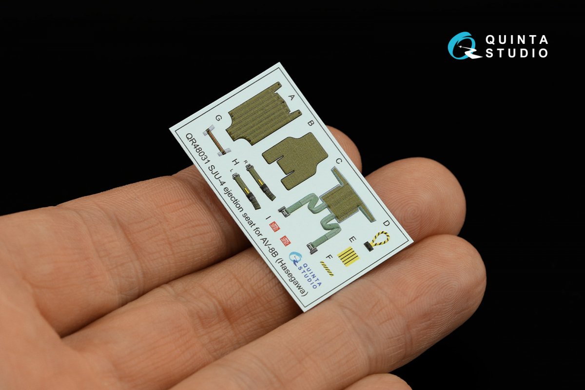 Quinta Studio QD48305 AV-8B Early 3D-Printed &amp;amp; coloured Interior on decal paper (Hasegawa) 1/48 – imagen 6