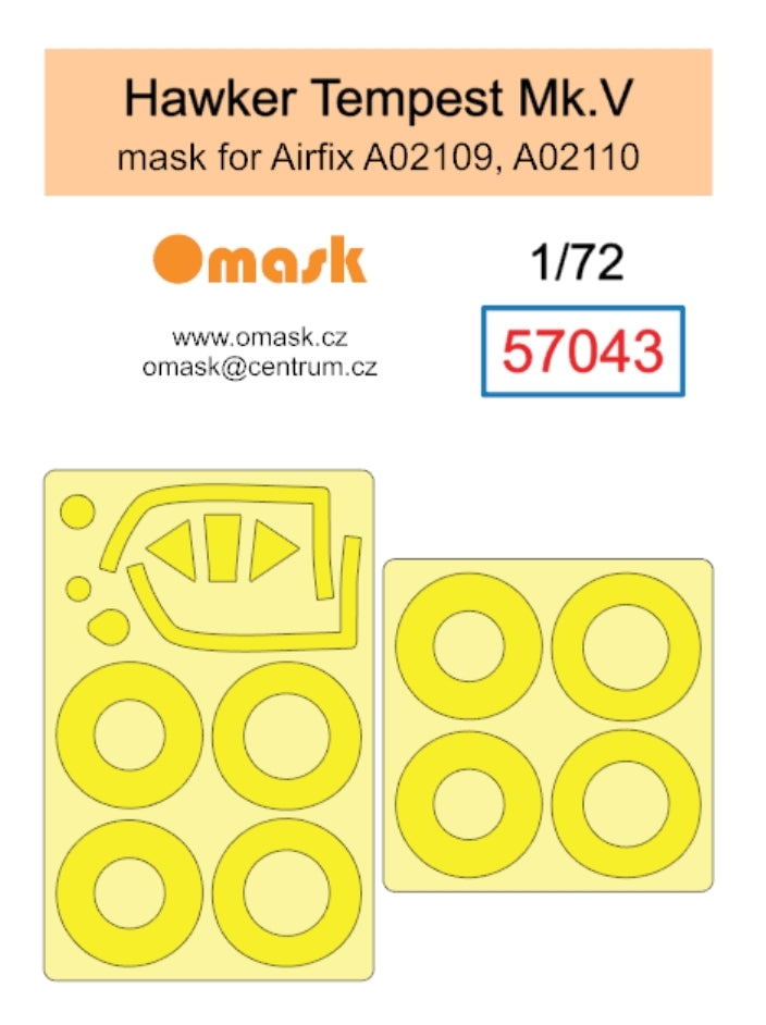 Omask 57043 Hawker Tempest Mk.V mask (for Airfix) 1/72