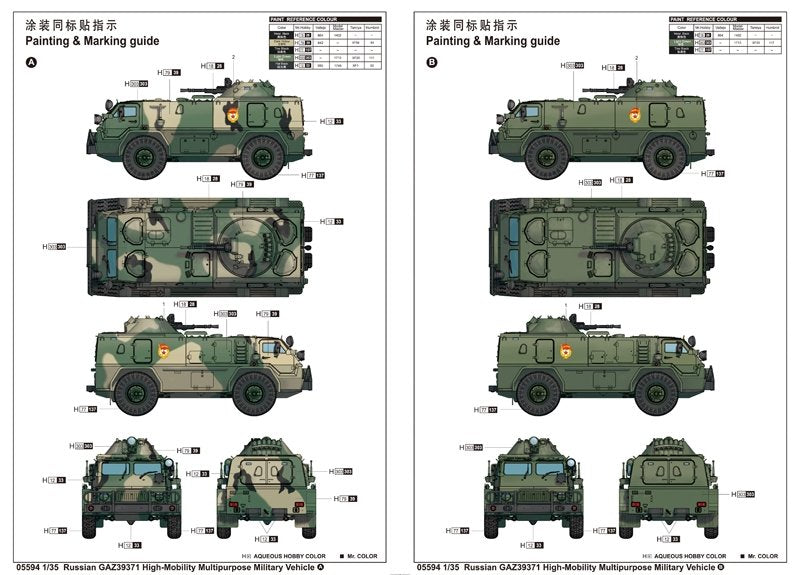Trumpeter 05594 Russian GAZ39371 High-Mobility Multipurpose Military Vehicle 1/35 – zdjęcie 2