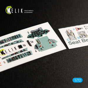 Décalcomanies 3D intérieures KELIK K72040 SU-27 pour maquette Trumpeter au 1/72
