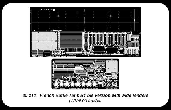 Aber 35214 Char de combat français version B1 bis avec ailes larges (1/35) – image 6