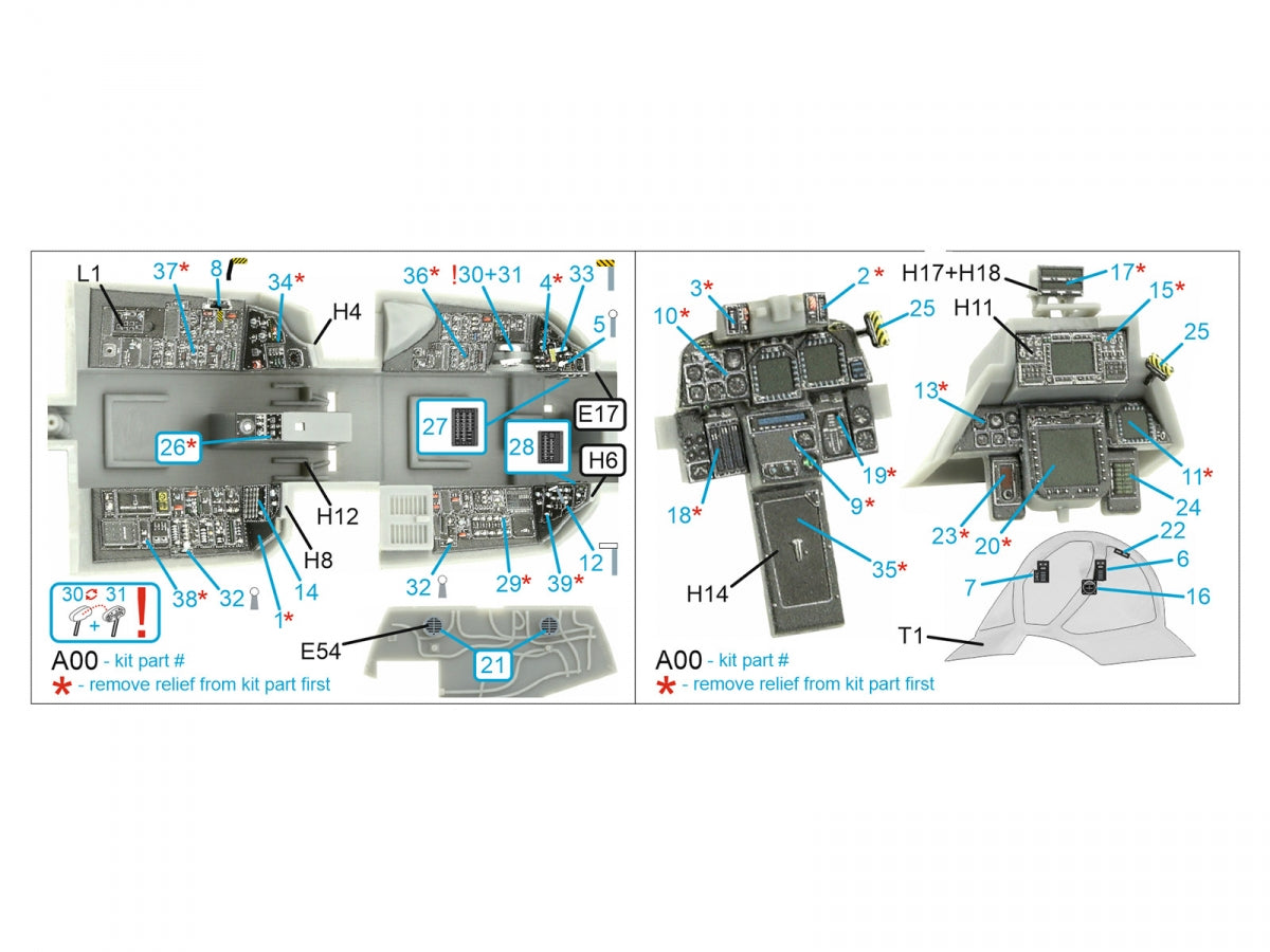 Quinta Studio QDS-48405 F-14D 3D-Printed &amp;amp; coloured Interior on decal paper (Hobby Boss) (Small version) 1/48 – imagen 2