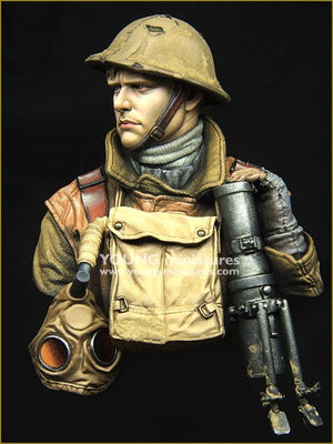 Young Miniatures YM1875 British LEWIS Gunner WWI 1/10 – imagen 3