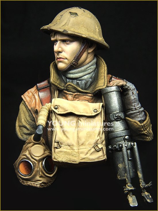 Young Miniatures YM1875 British LEWIS Gunner WWI 1/10 – imagen 3
