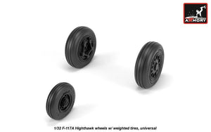 Armory Models AW32305 F-117A Nighthawk wheels w/ weighted tires 1/32 – immagine 3