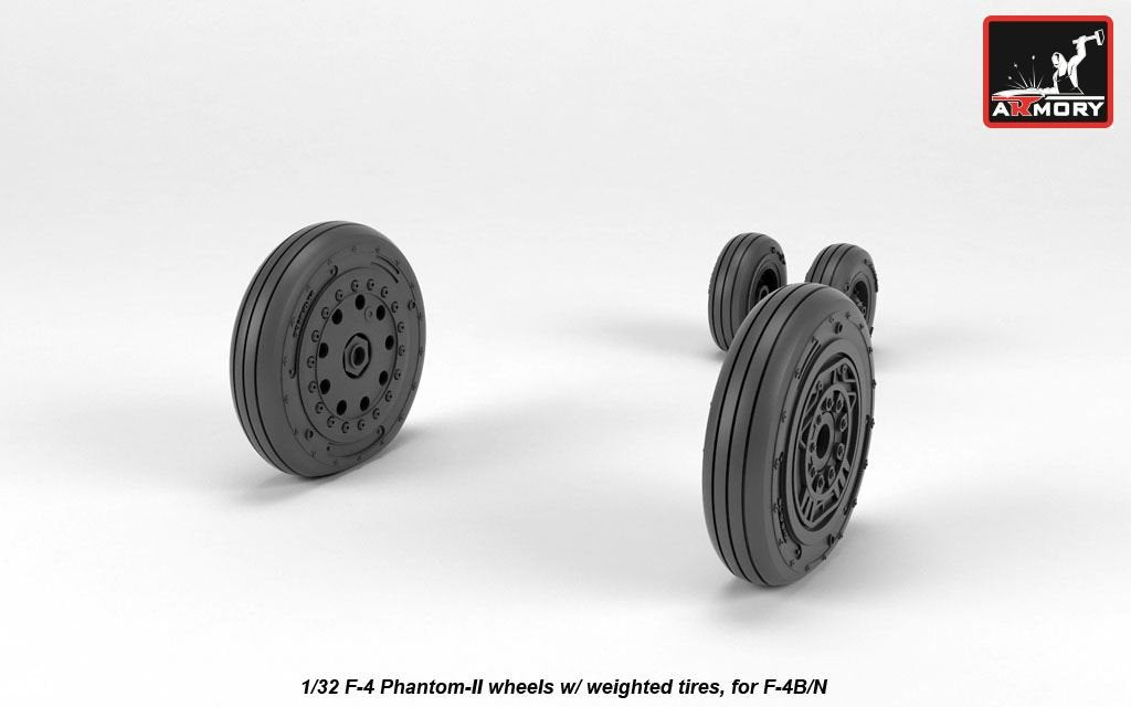 Armory Models AW32306 F-4 Phantom-II wheels w/ weighted tires, early 1/32 – Bild 2