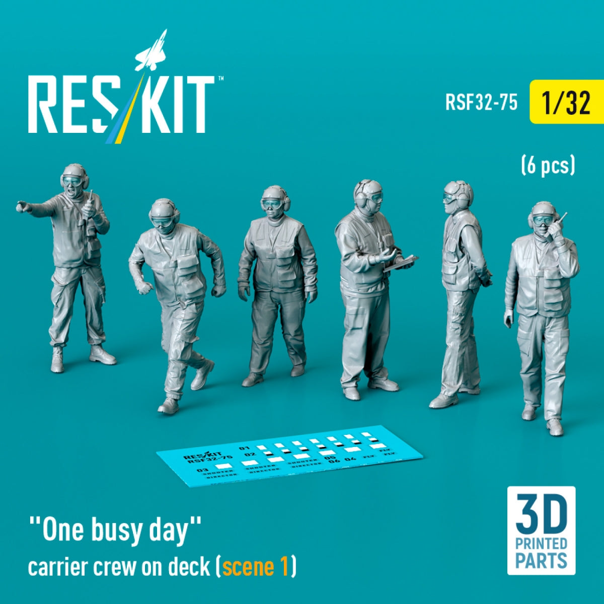 RESKIT RSF32-0071 F-105 (F, G) "Thunderchief" male pilots on access ladder (2 pcs) (3D Printed) 1/32