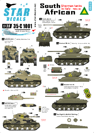 Star Decals 35-C1001 South African Sherman tanks in Italy 1943-45 1/35