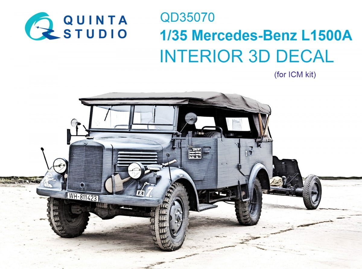 Quinta Studio QD35070 Mercedes-Benz L1500A 3D-Printed &amp;amp; coloured Interior on decal paper (ICM) 1/35