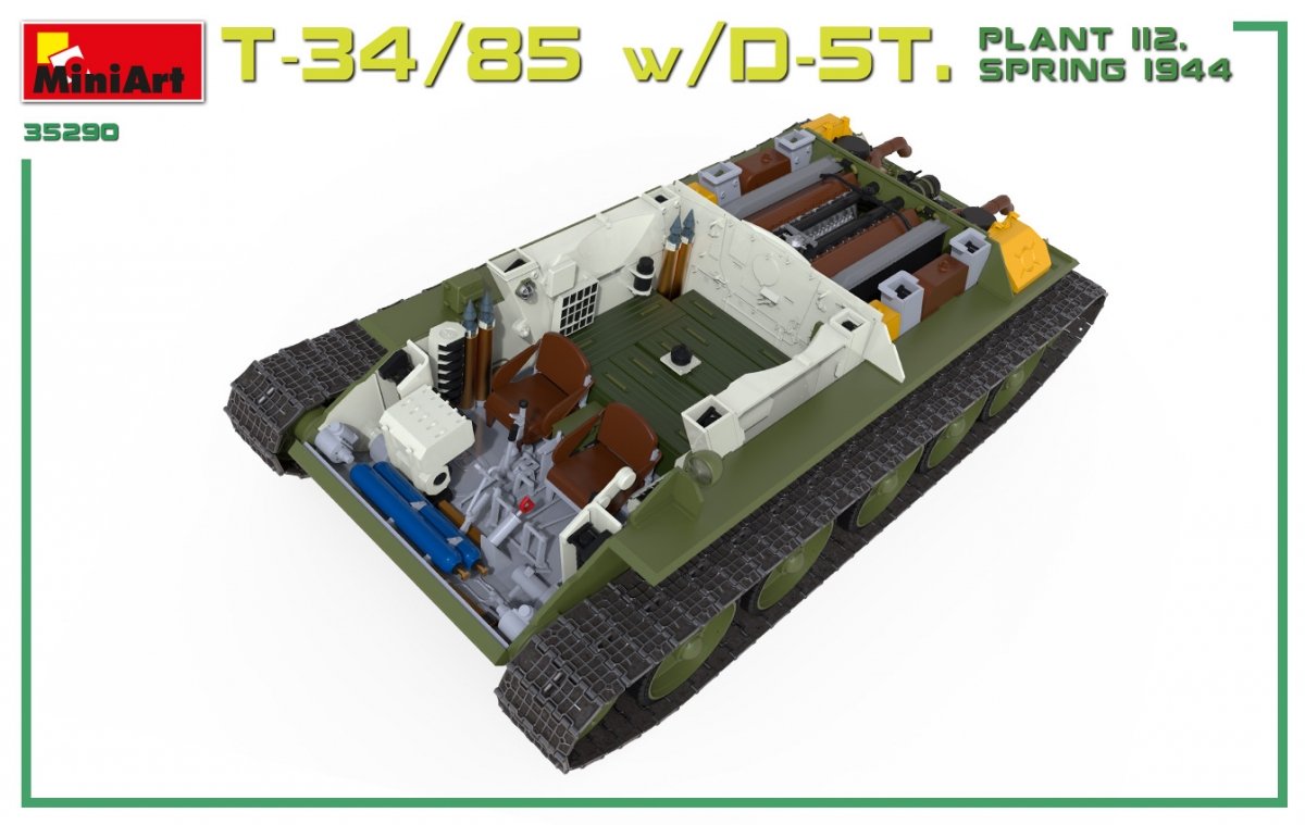 Miniart 35290 T-34/85 w/D-5T. PLANT 112. SPRING 1944. INTERIOR KIT 1/35 – zdjęcie 5