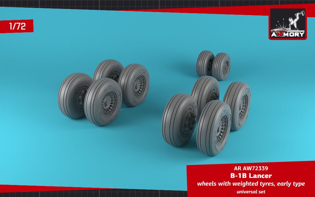 Armory Models AW72339 B-1B Lancer wheels w/ weighted tires, early 1/72 – Bild 4